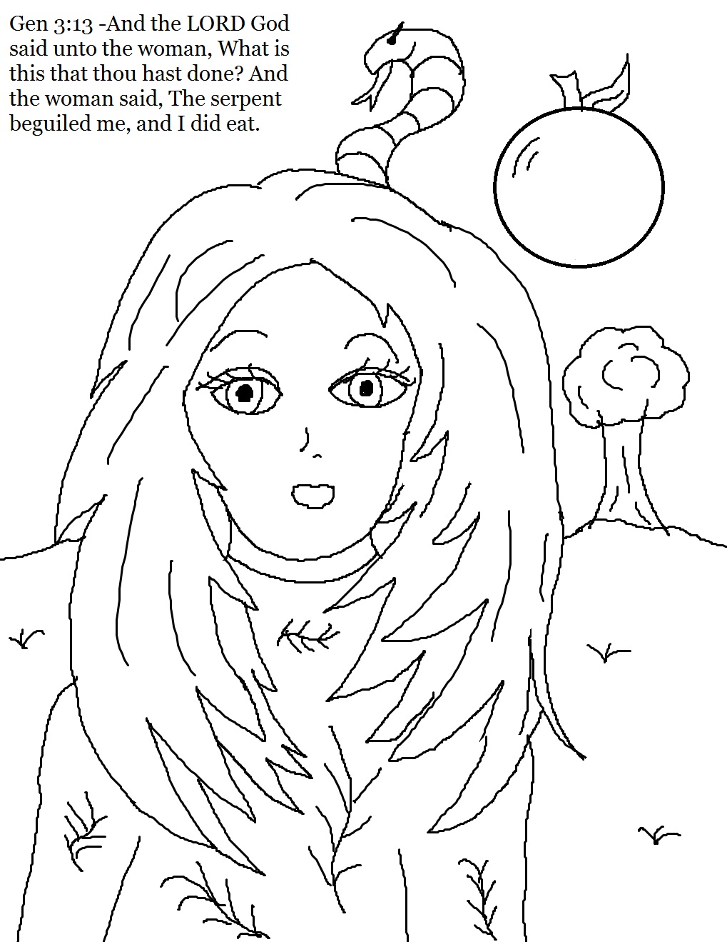 Adam and Eve Coloring Pages